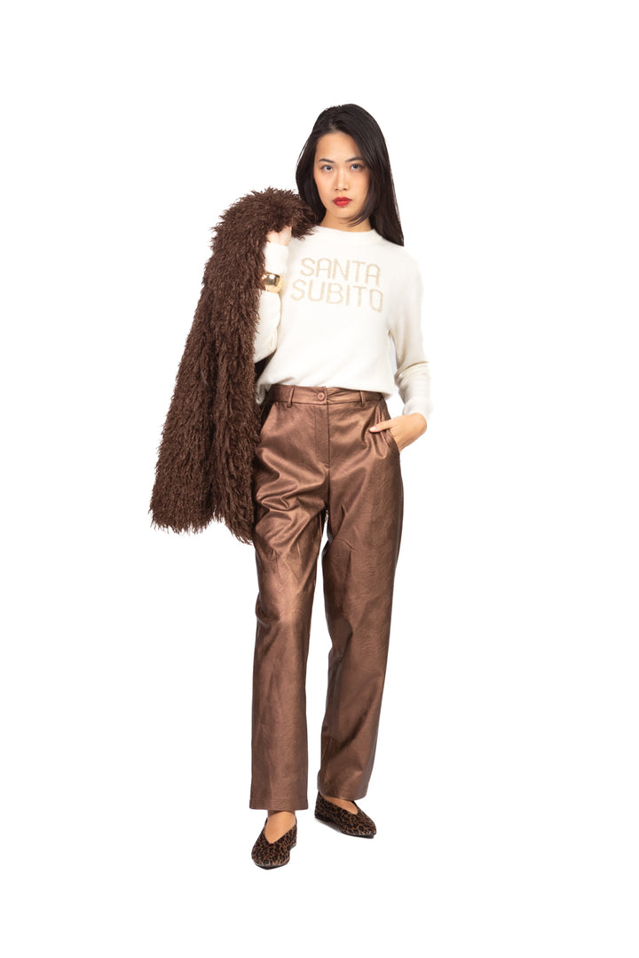 Tensione In - Pantalone carrot ecopelle laminato Art. 26P1720