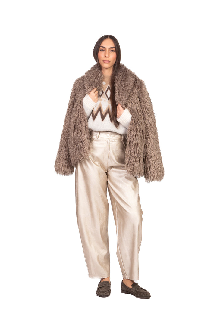 Tensione In - Pantalone barrel ecopelle laminato Art. 26P1721