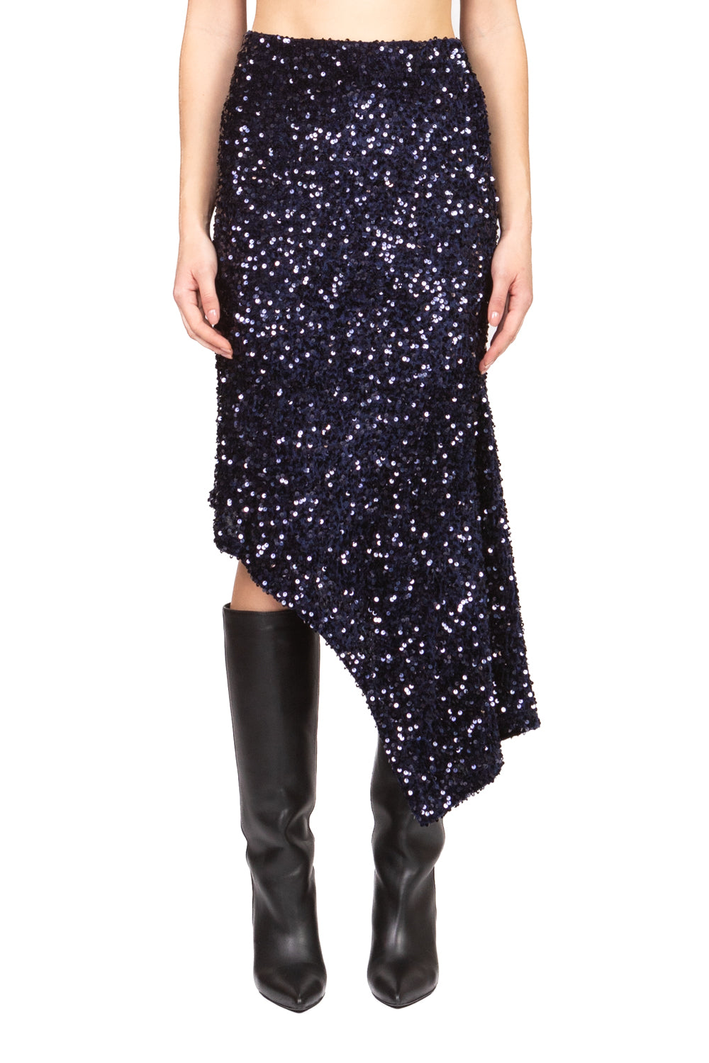 Tensione In - Gonna asimmetrica ciniglia paillettes Art. W25GC77