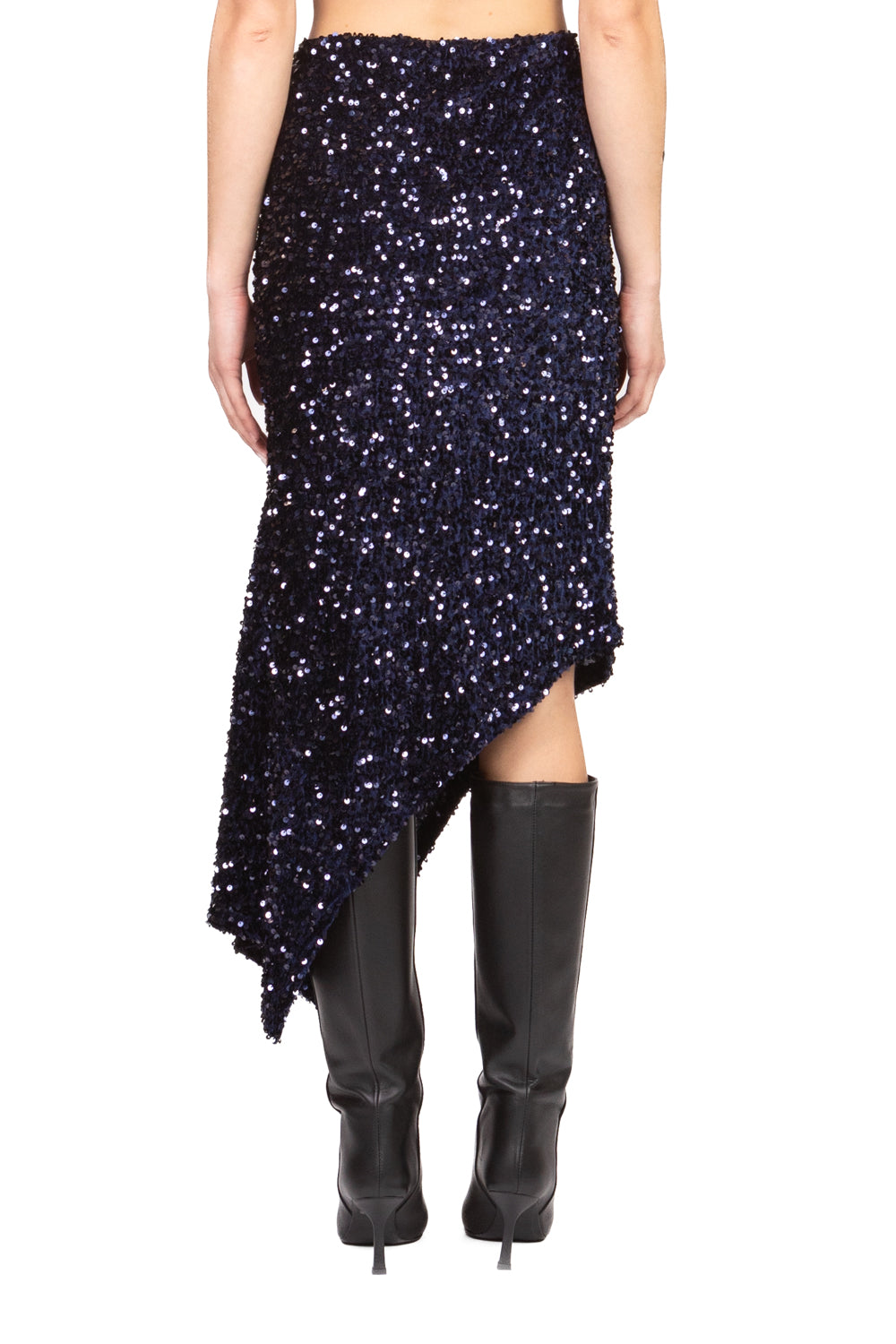 Tensione In - Gonna asimmetrica ciniglia paillettes Art. W25GC77