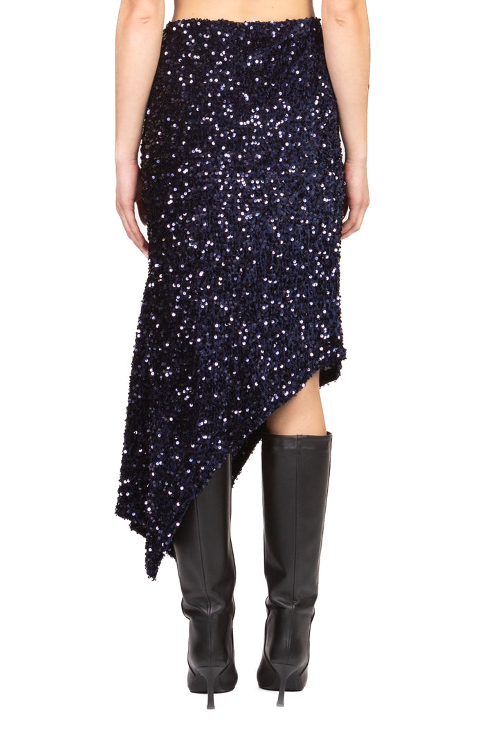 Tensione In - Gonna asimmetrica ciniglia paillettes Art. W25GC77