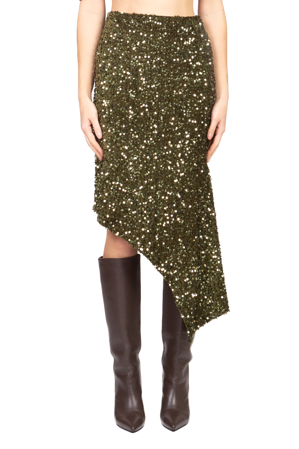 Tensione In - Gonna asimmetrica ciniglia paillettes Art. W25GC77