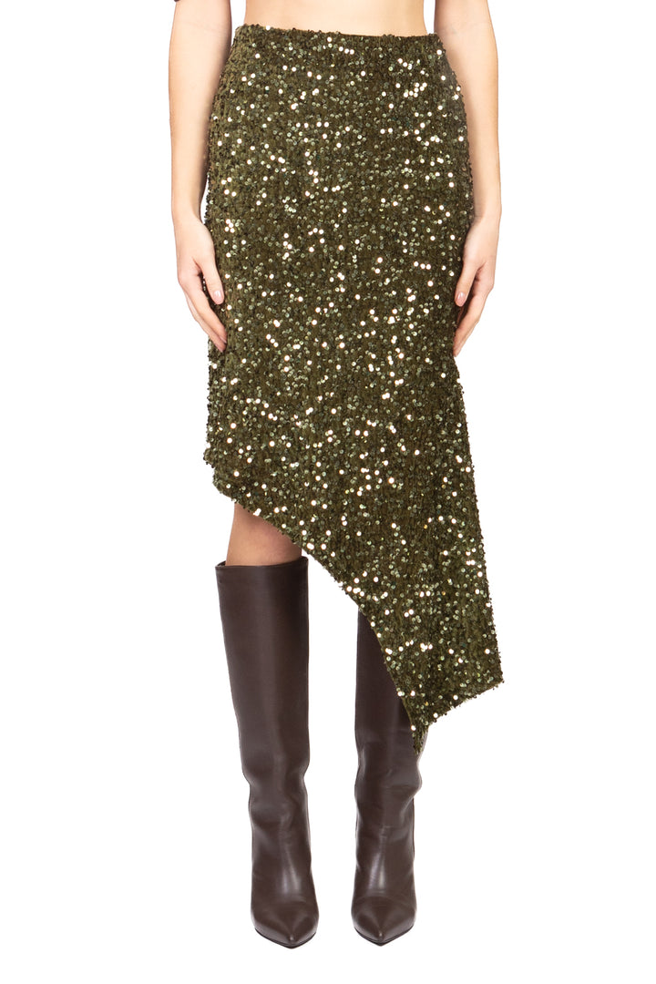 Tensione In - Gonna asimmetrica ciniglia paillettes Art. W25GC77