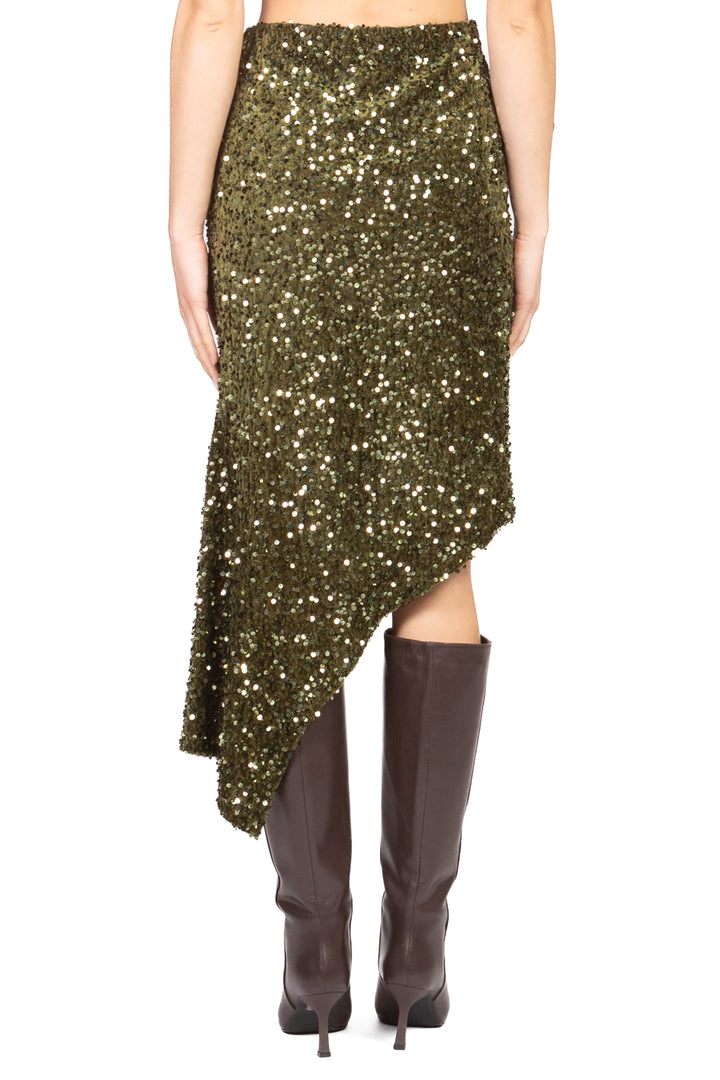 Tensione In - Gonna asimmetrica ciniglia paillettes Art. W25GC77