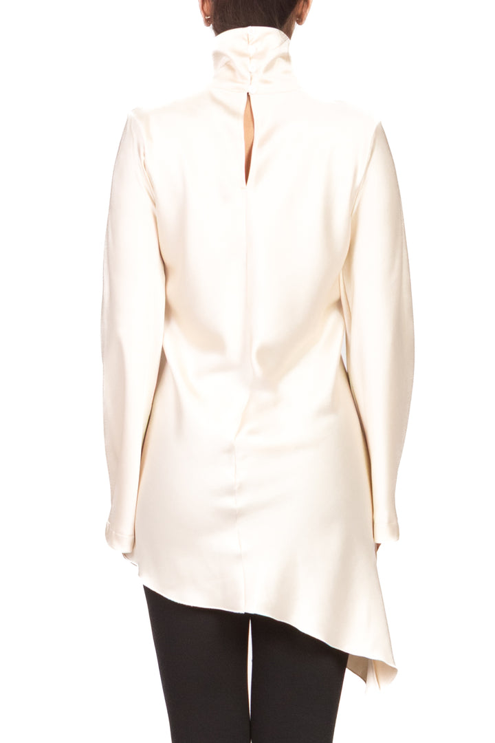 Tensione In - Blusa satin asimmetrica collo alto Art. 38208