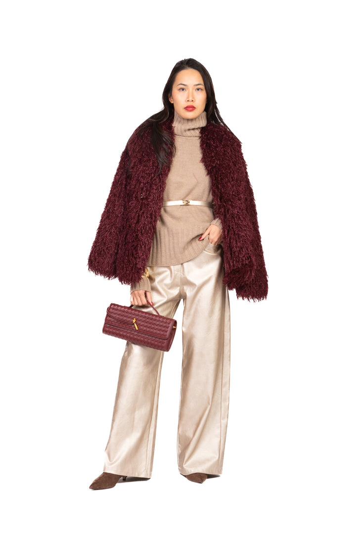 Tensione In - Pantalone palazzo ecopelle laminato Art. 224155-L