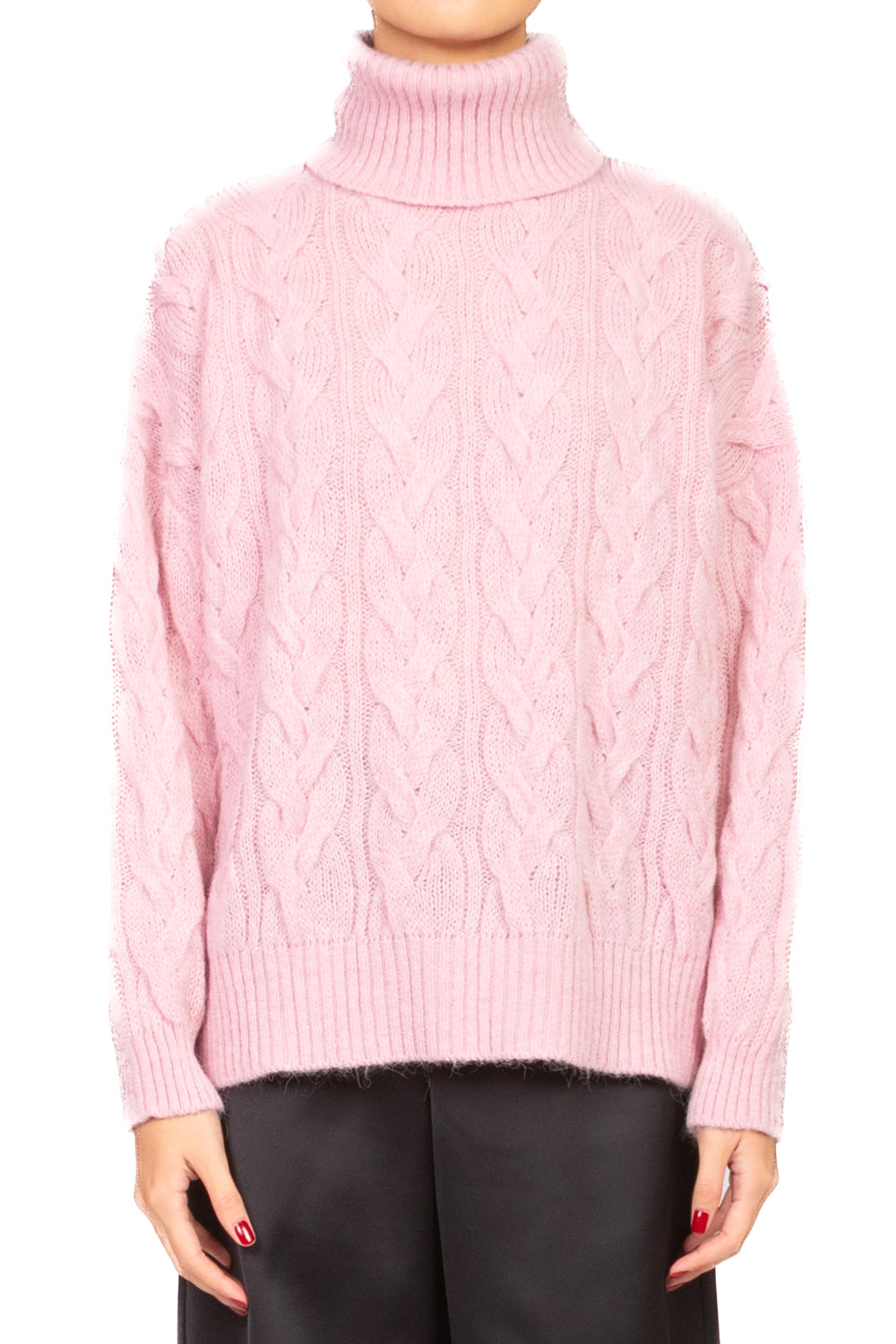 Tensione In - Maglia collo alto con trecce Art. W5HMJ57A461