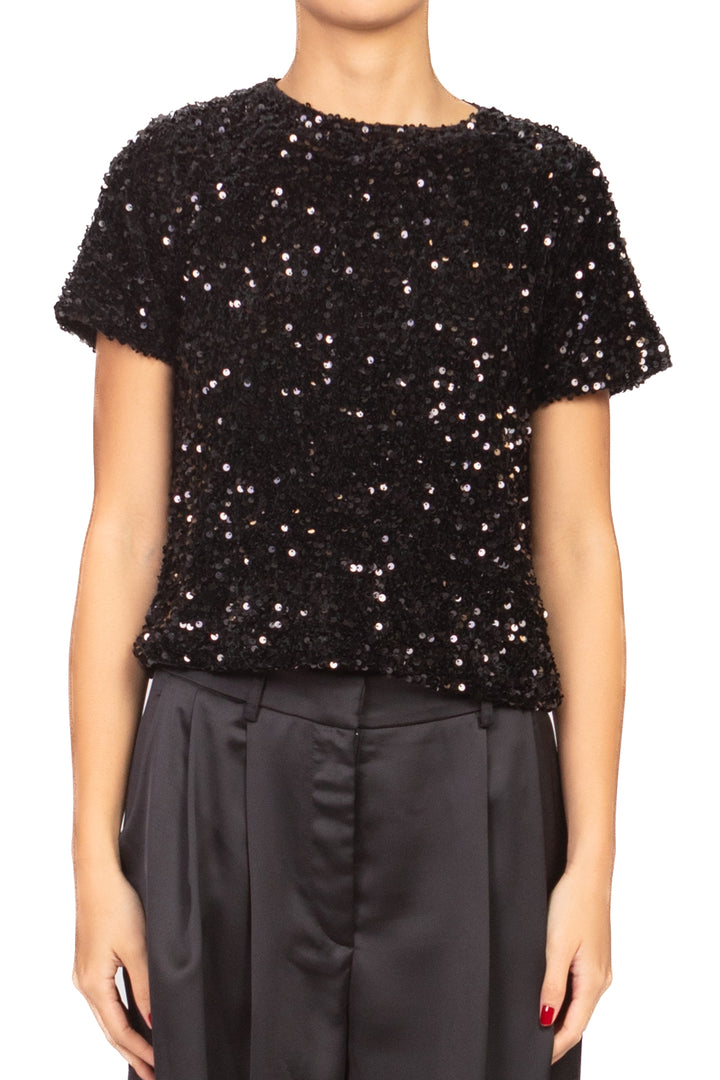 Tensione In - T-shirt ciniglia e paillettes Art. W25CC96