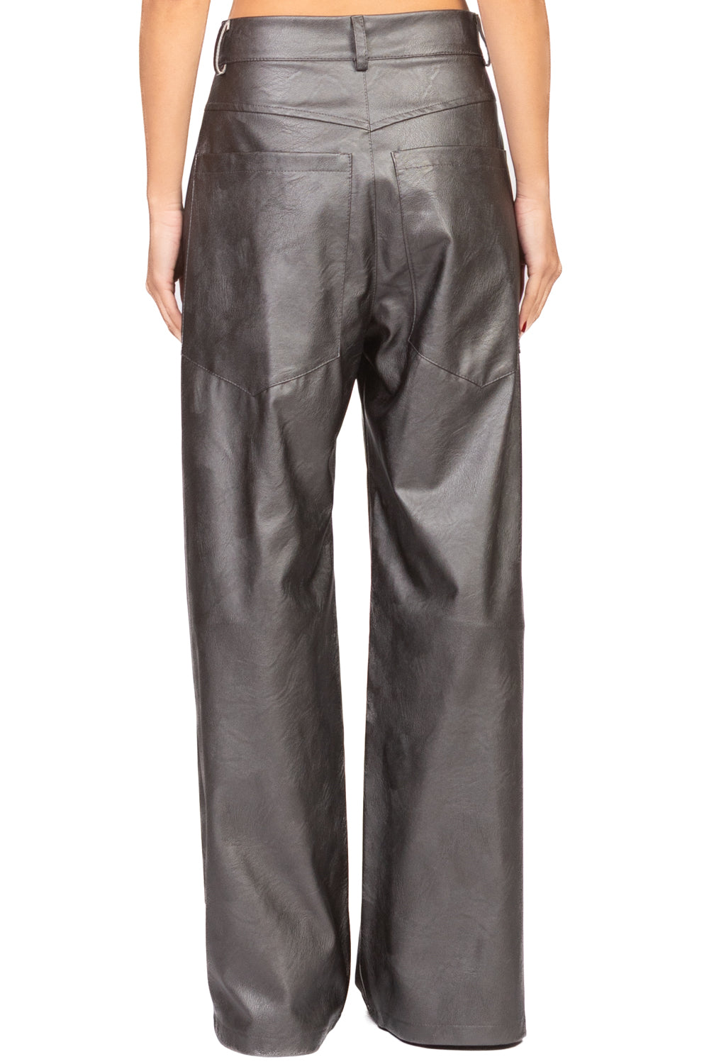 Tensione In - Pantalone palazzo ecopelle laminato Art. 224155-L