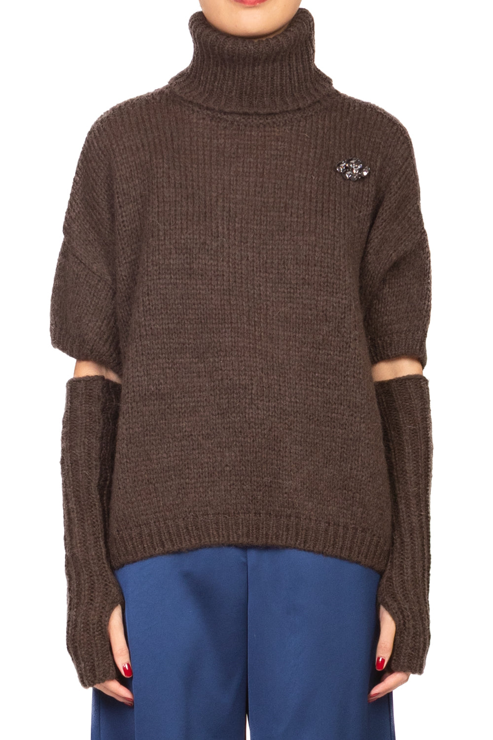 Kontatto - Maglia collo alto con manicotti Art. 3M1116NI