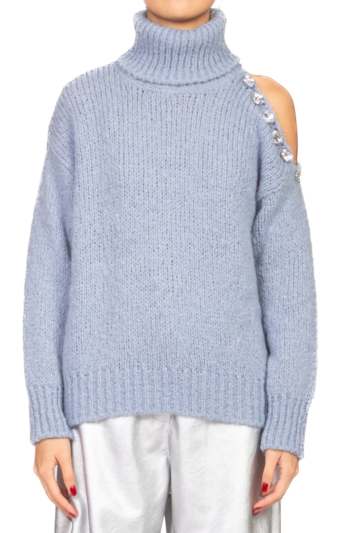 Kontatto - Maglia collo alto cut out con applicazioni Art. 3M1112NI