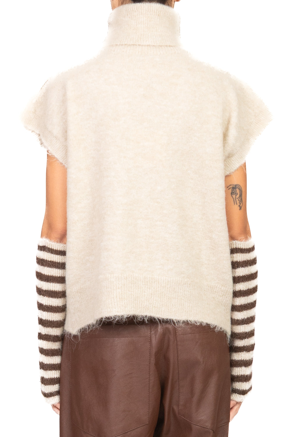 Tensione In - Gilet collo alto con manicotti rigati Art. 26031