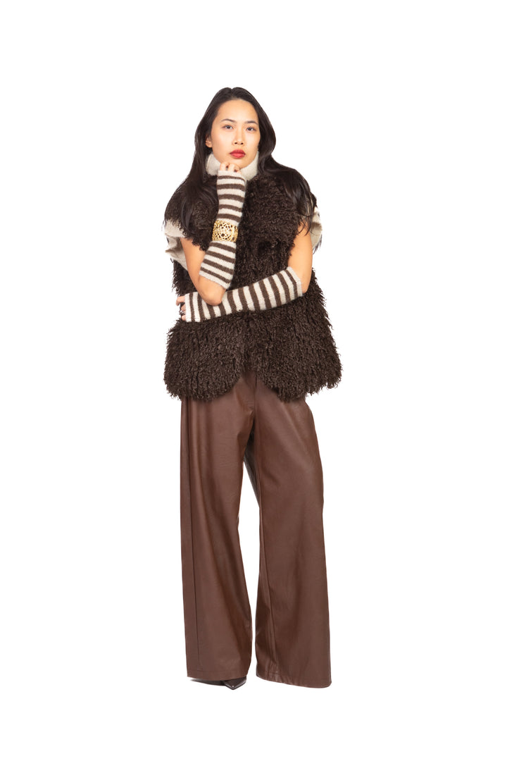 Tensione In - Gilet collo alto con manicotti rigati Art. 26031