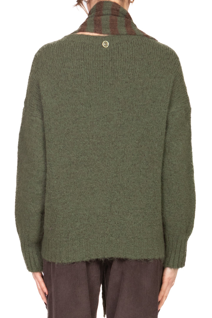 Tensione In - Maglia con sciarpa rigata Art. 25905T