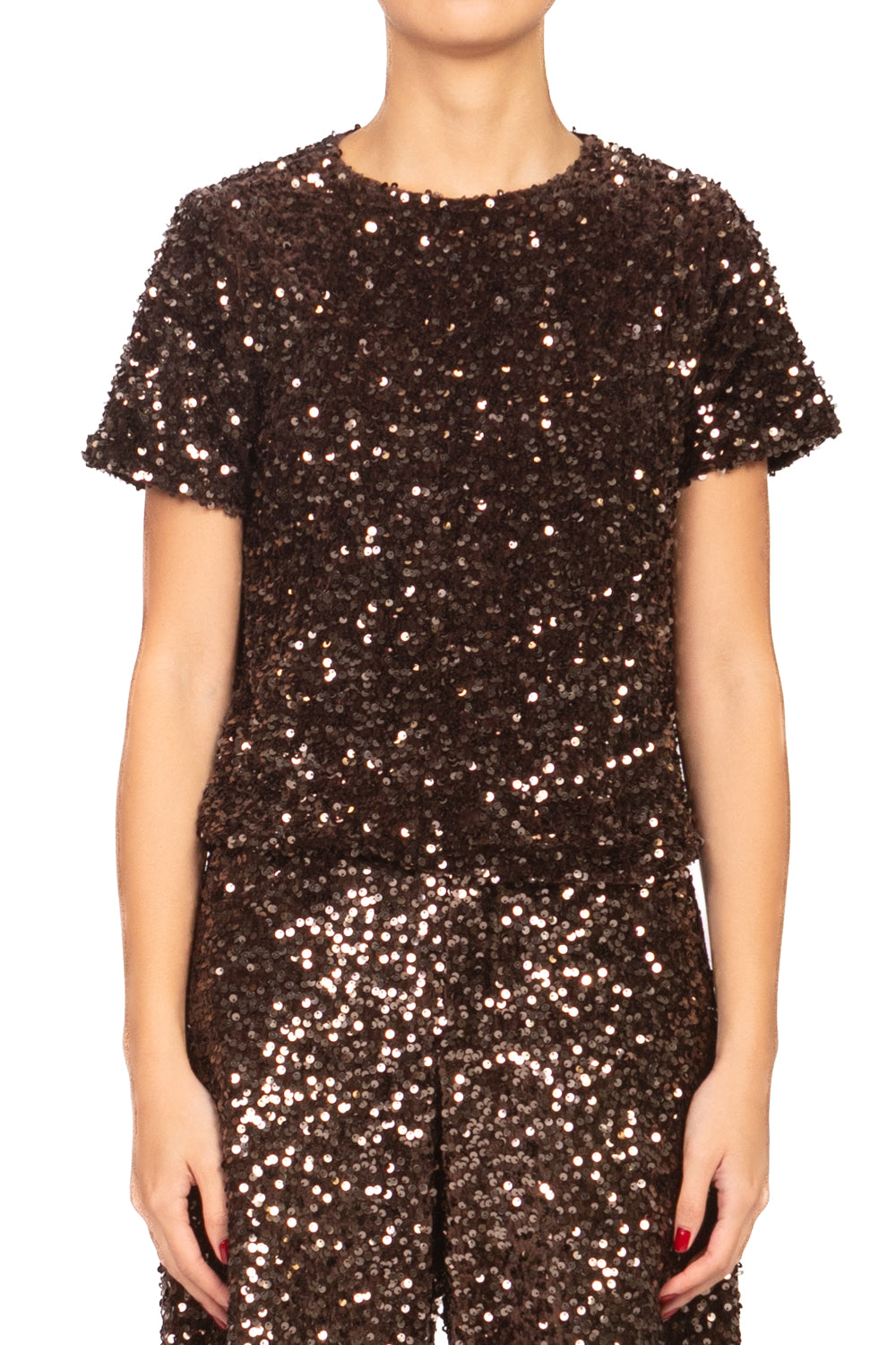 Tensione In - T-shirt ciniglia e paillettes Art. W25CC96