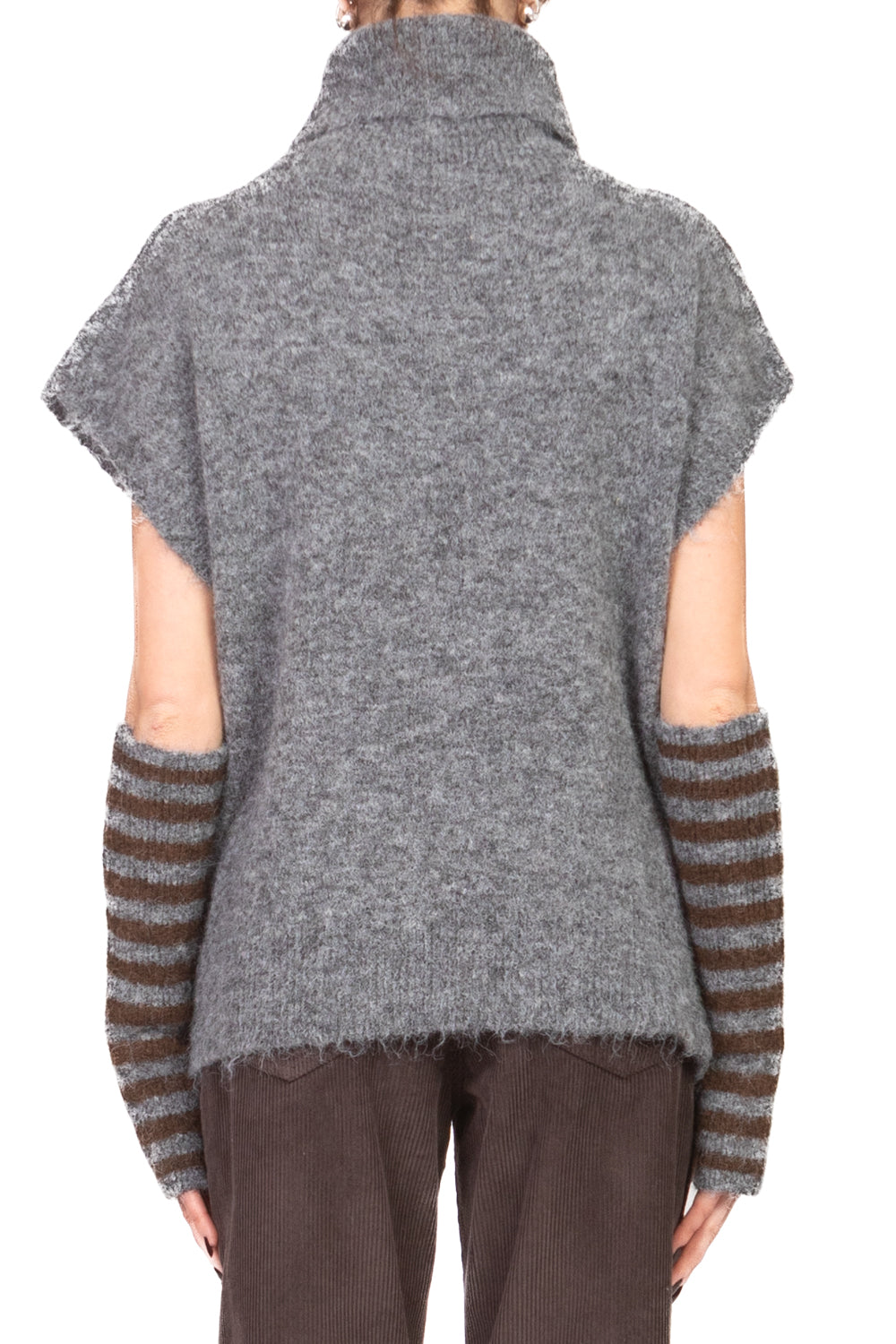 Tensione In - Gilet collo alto con manicotti rigati Art. 26031