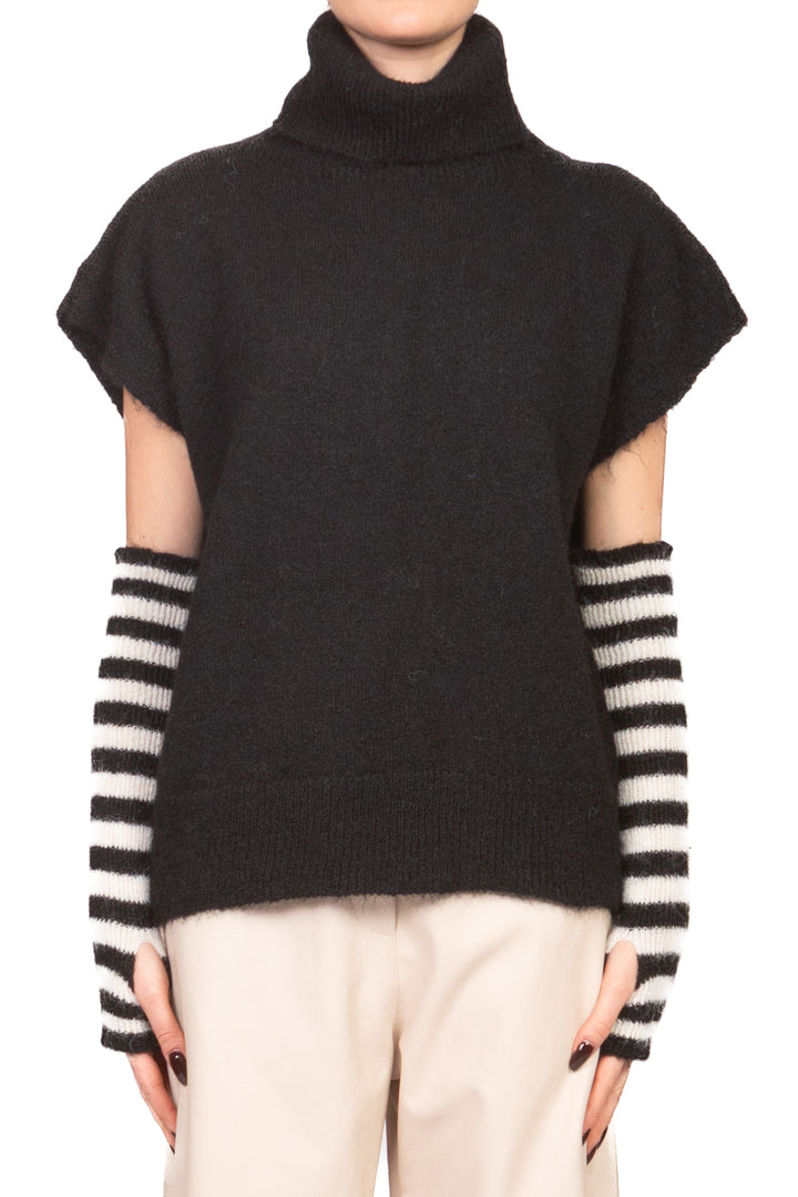 Tensione In - Gilet collo alto con manicotti rigati Art. 26031