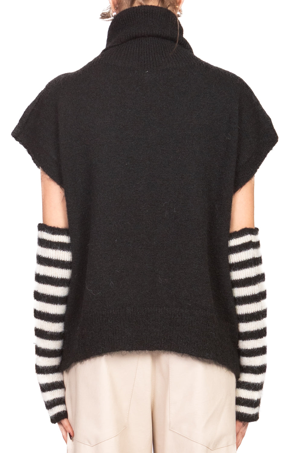 Tensione In - Gilet collo alto con manicotti rigati Art. 26031