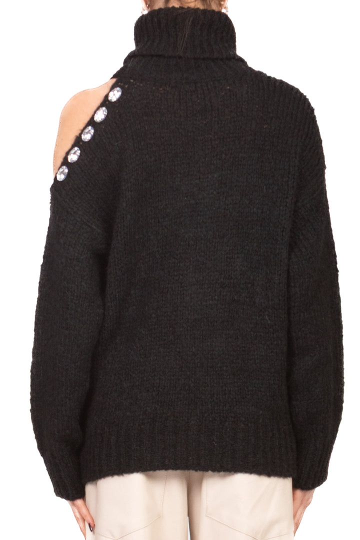 Kontatto - Maglia collo alto cut out con applicazioni Art. 3M1112NI