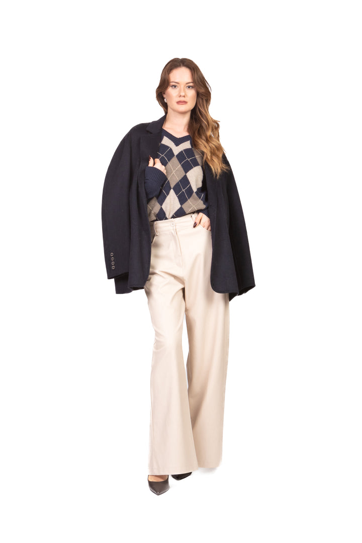 Tensione In - Maglia V con rombi filo lurex Art. D82060