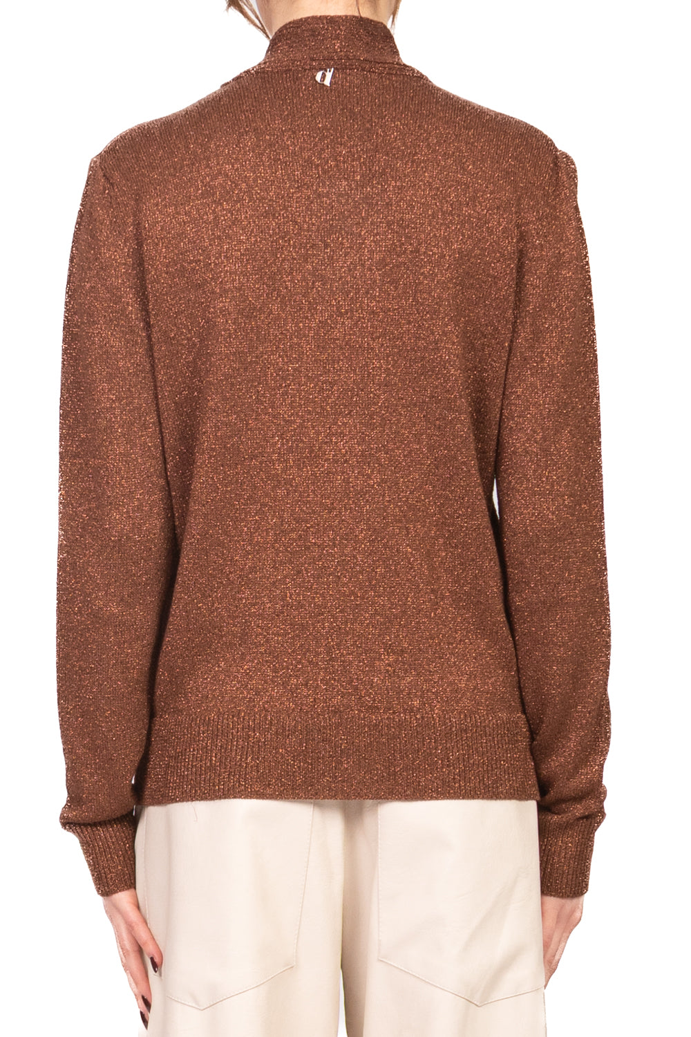 Dixie - Maglia lurex scollo v con fiocco Art. M566Y327