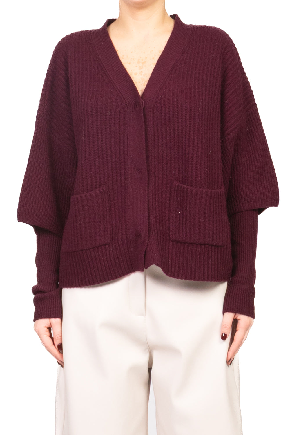 Tensione In - Cardigan a coste con manicotti Art. WL771AI25