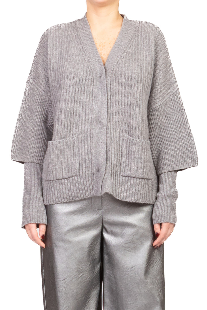 Tensione In - Cardigan a coste con manicotti Art. WL771AI25