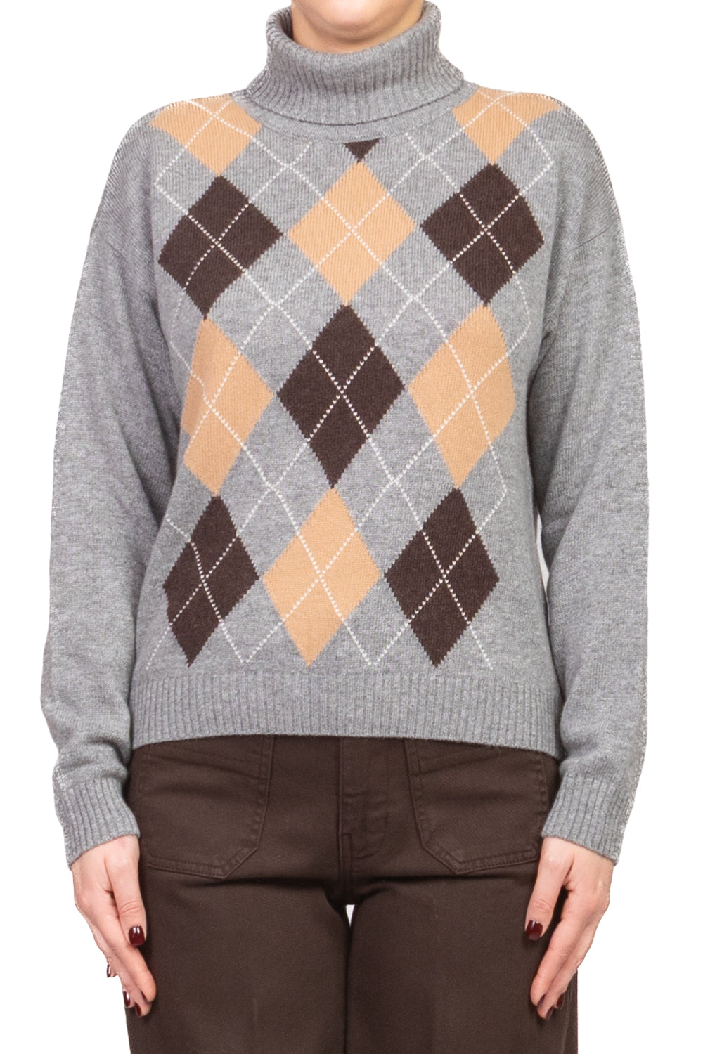 Tensione In - Maglia collo alto rombi Art. D82122