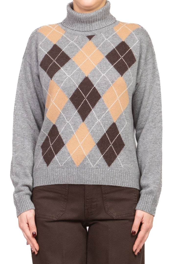 Tensione In - Maglia collo alto rombi Art. D82122