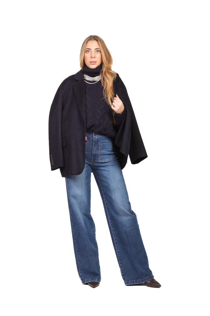 Tensione In - Maglia collo alto con trecce Art. W5HMJ57A461