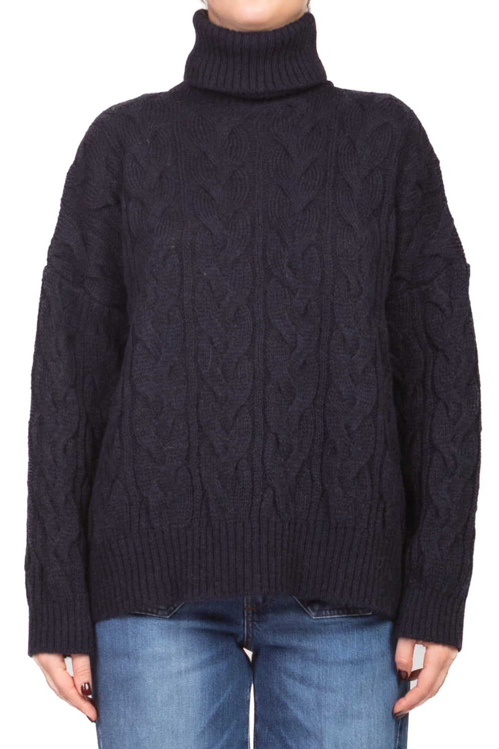 Tensione In - Maglia collo alto con trecce Art. W5HMJ57A461