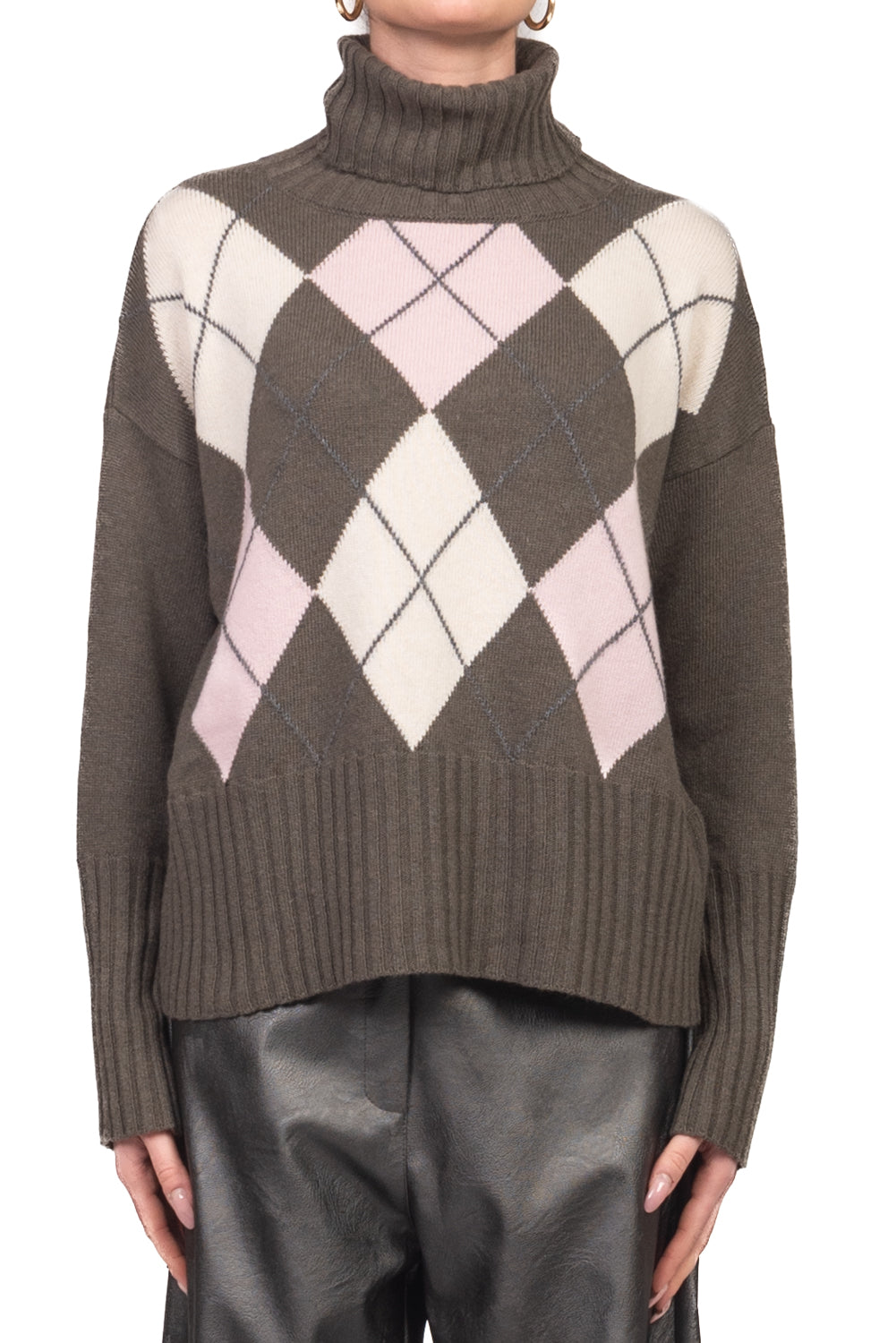 Tensione In - Maglia collo alto rombi Art. W5HMJ30A359RB