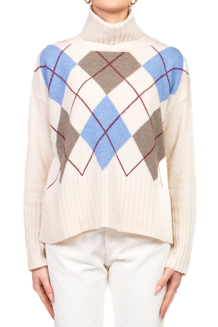 Tensione In - Maglia collo alto rombi Art. W5HMJ30A359RB