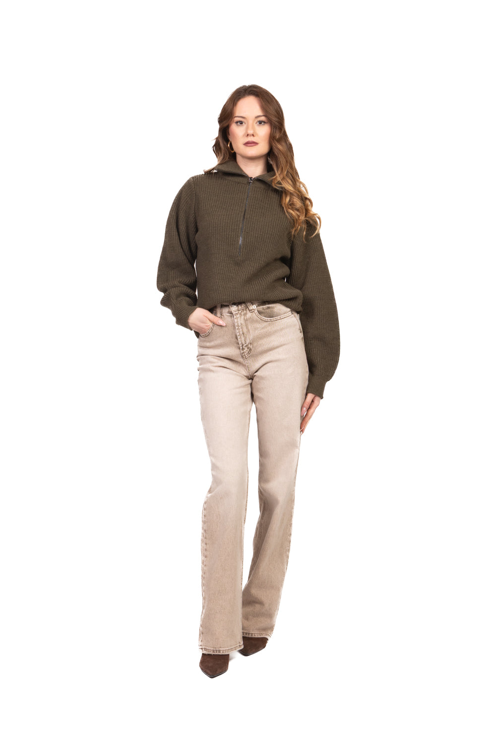 Vicolo - Maglia collo alto con zip Art. 77414F