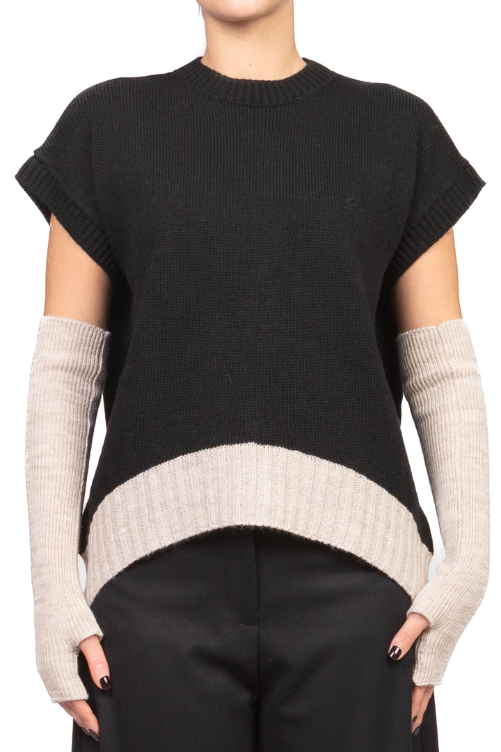 Tensione In - Gilet in maglia manicotti contrasto Art. W5HMT33A400