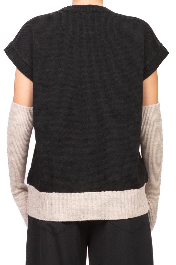 Tensione In - Gilet in maglia manicotti contrasto Art. W5HMT33A400