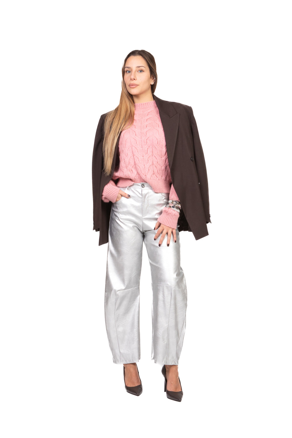 Tensione In - Maglia girocollo trecce Art. W5HMJ64A401