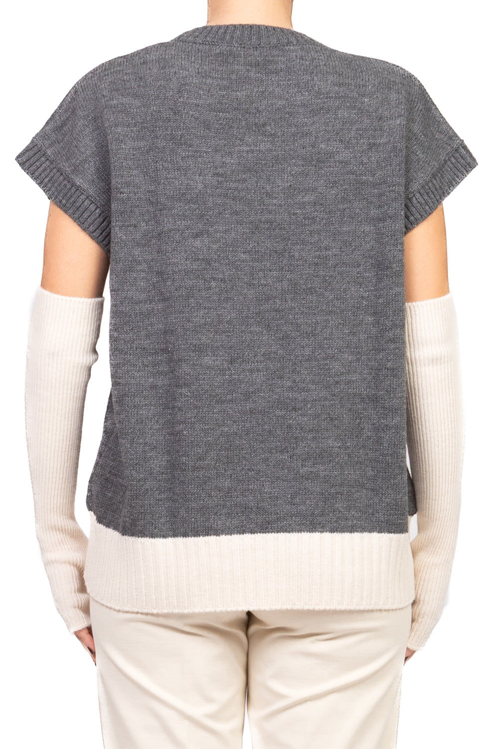 Tensione In - Gilet in maglia manicotti contrasto Art. W5HMT33A400