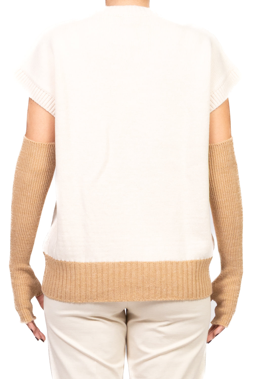 Tensione In - Gilet in maglia manicotti contrasto Art. W5HMT33A400