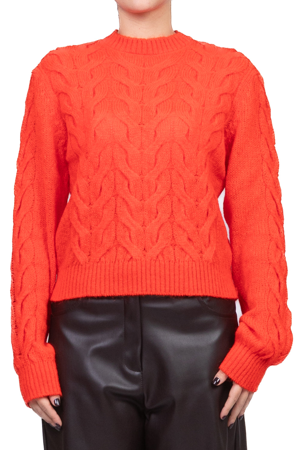 Tensione In - Maglia girocollo trecce Art. W5HMJ64A401