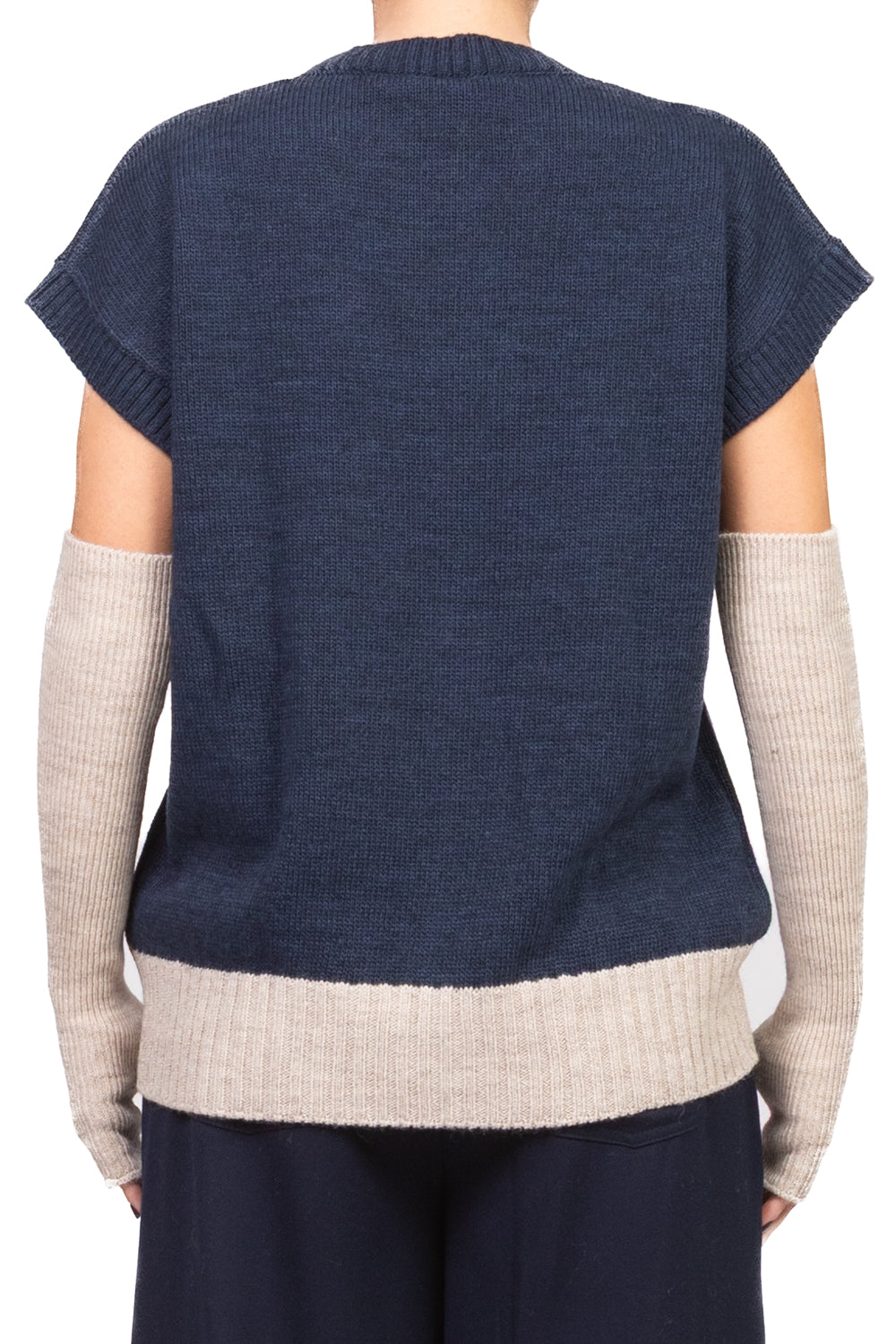 Tensione In - Gilet in maglia manicotti contrasto Art. W5HMT33A400