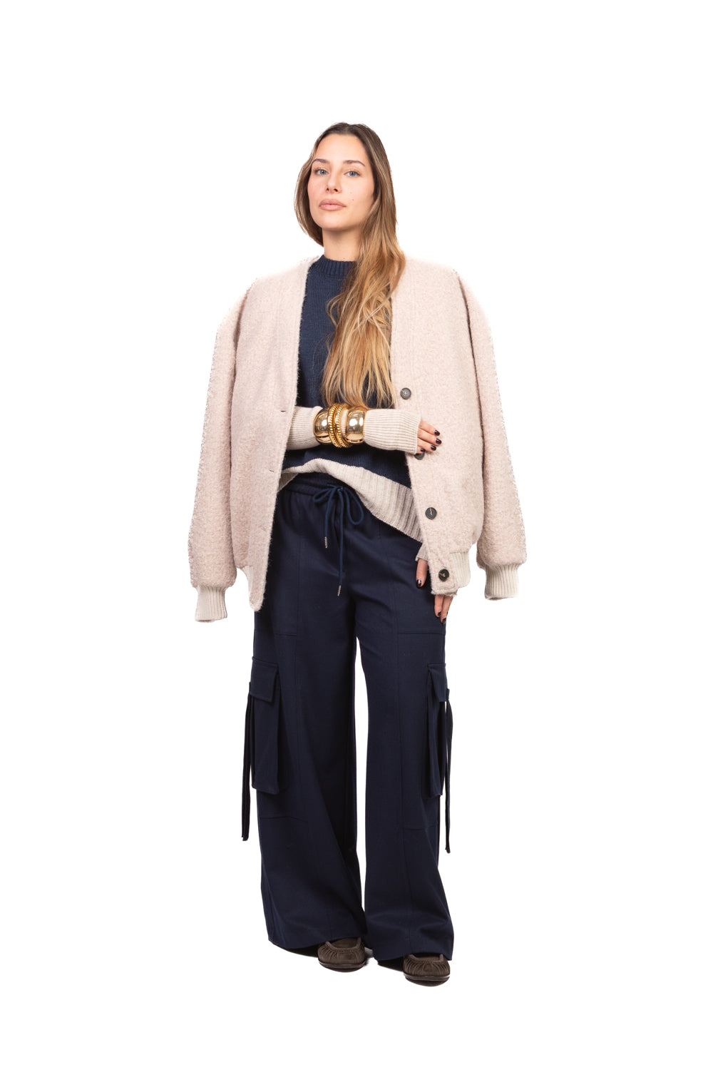 Tensione In - Gilet in maglia manicotti contrasto Art. W5HMT33A400