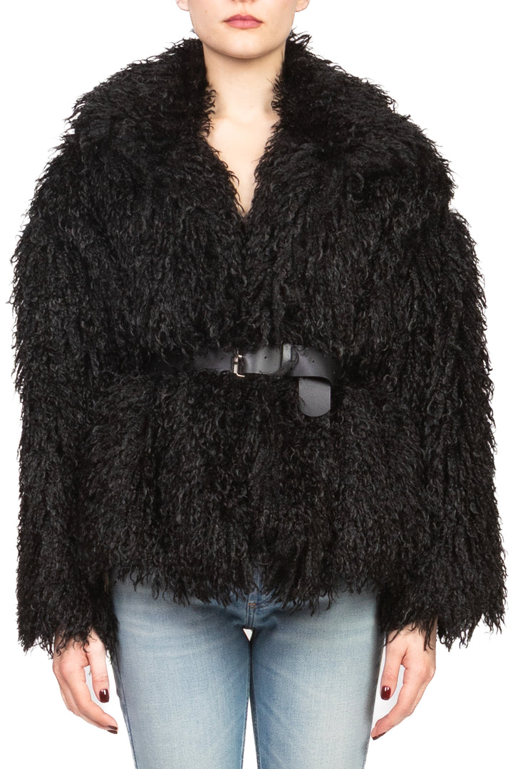 Vicolo - Giacca ecomongolia con cintura Art. TF2308