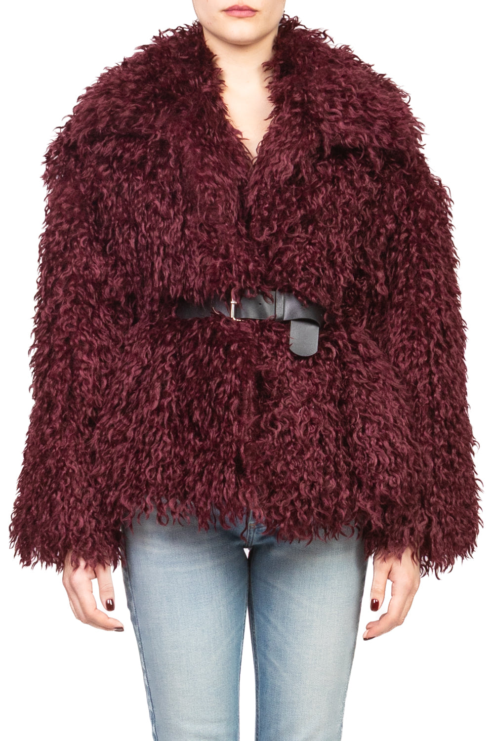 Vicolo - Giacca ecomongolia con cintura Art. TF2308