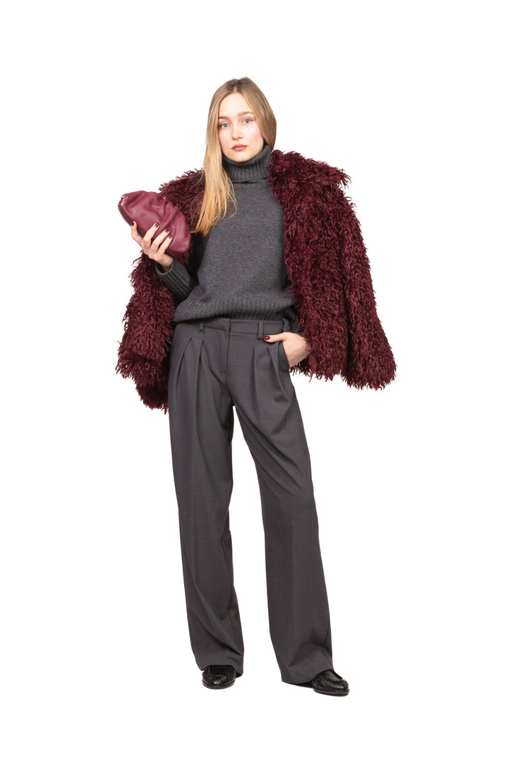 Vicolo - Giacca ecomongolia con cintura Art. TF2308