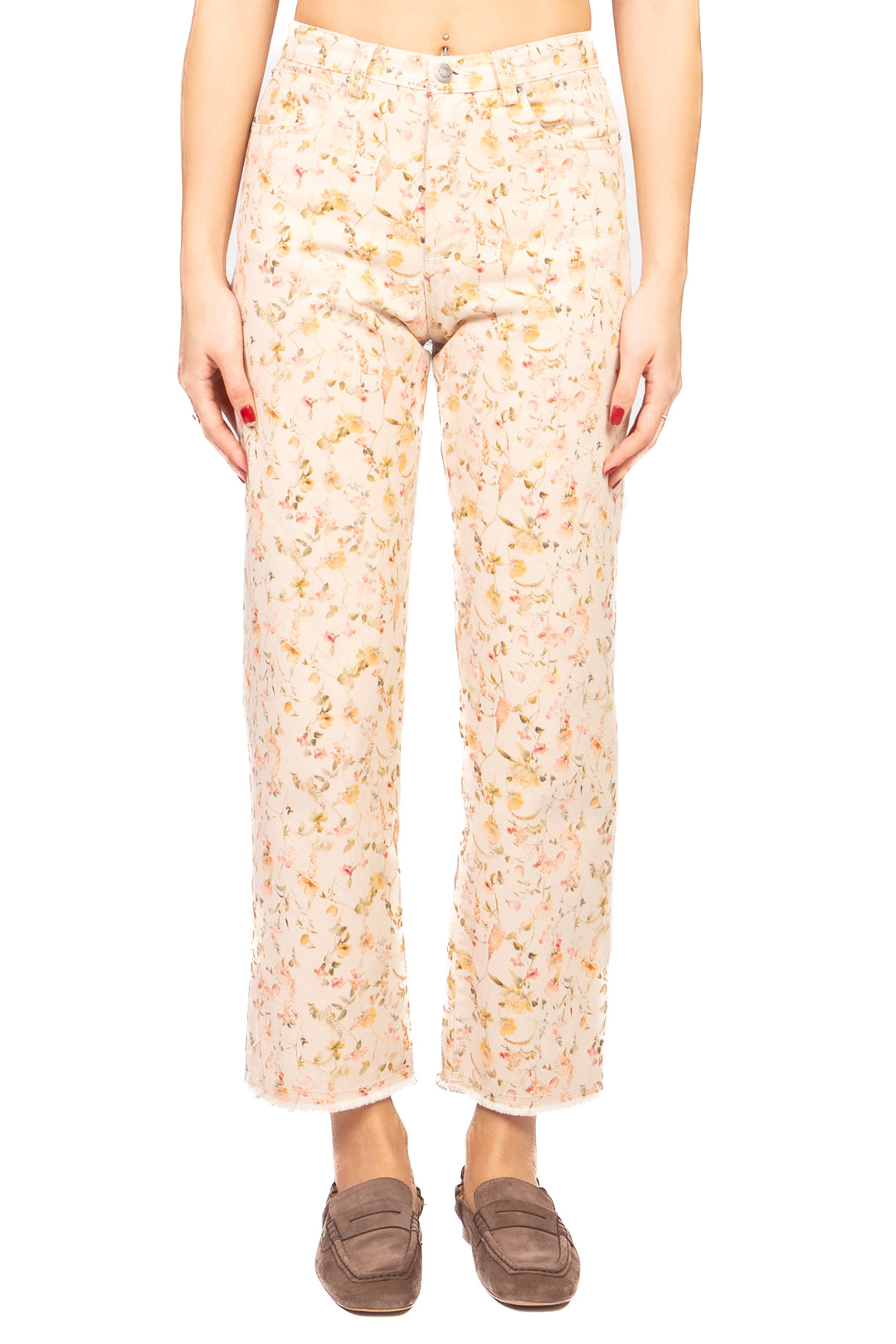 Tensione In - Jeans crop fantasia floreale Art. S26P703