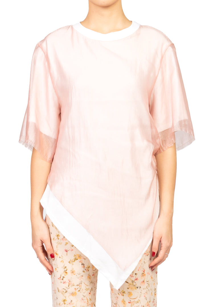 Tensione In - T-shirt over asimmetrica con sovrapposizione Art. PE260100