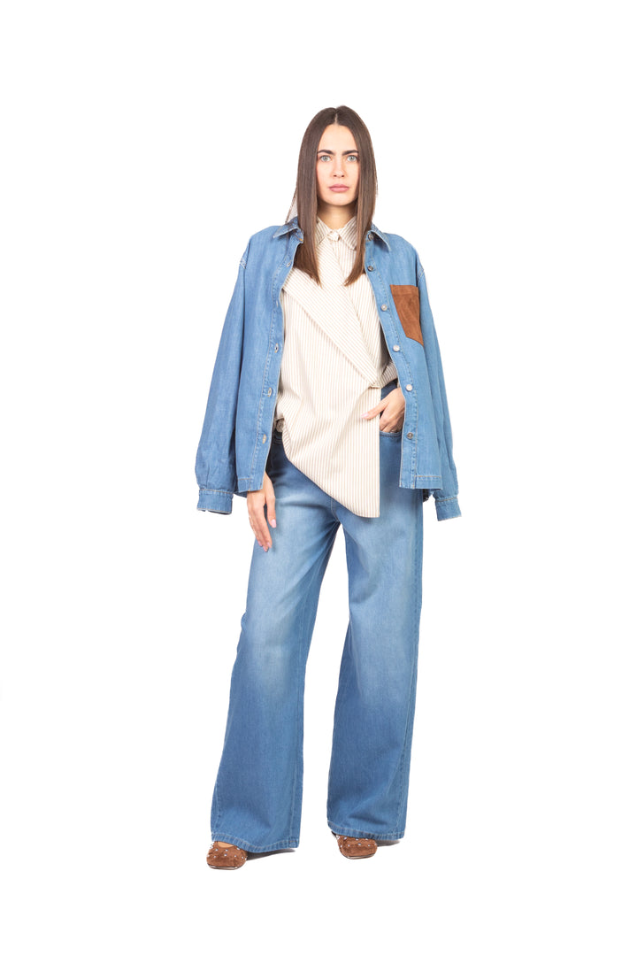 Tensione In - Camicia in denim taschino scamosciato Art. 7181J116W555