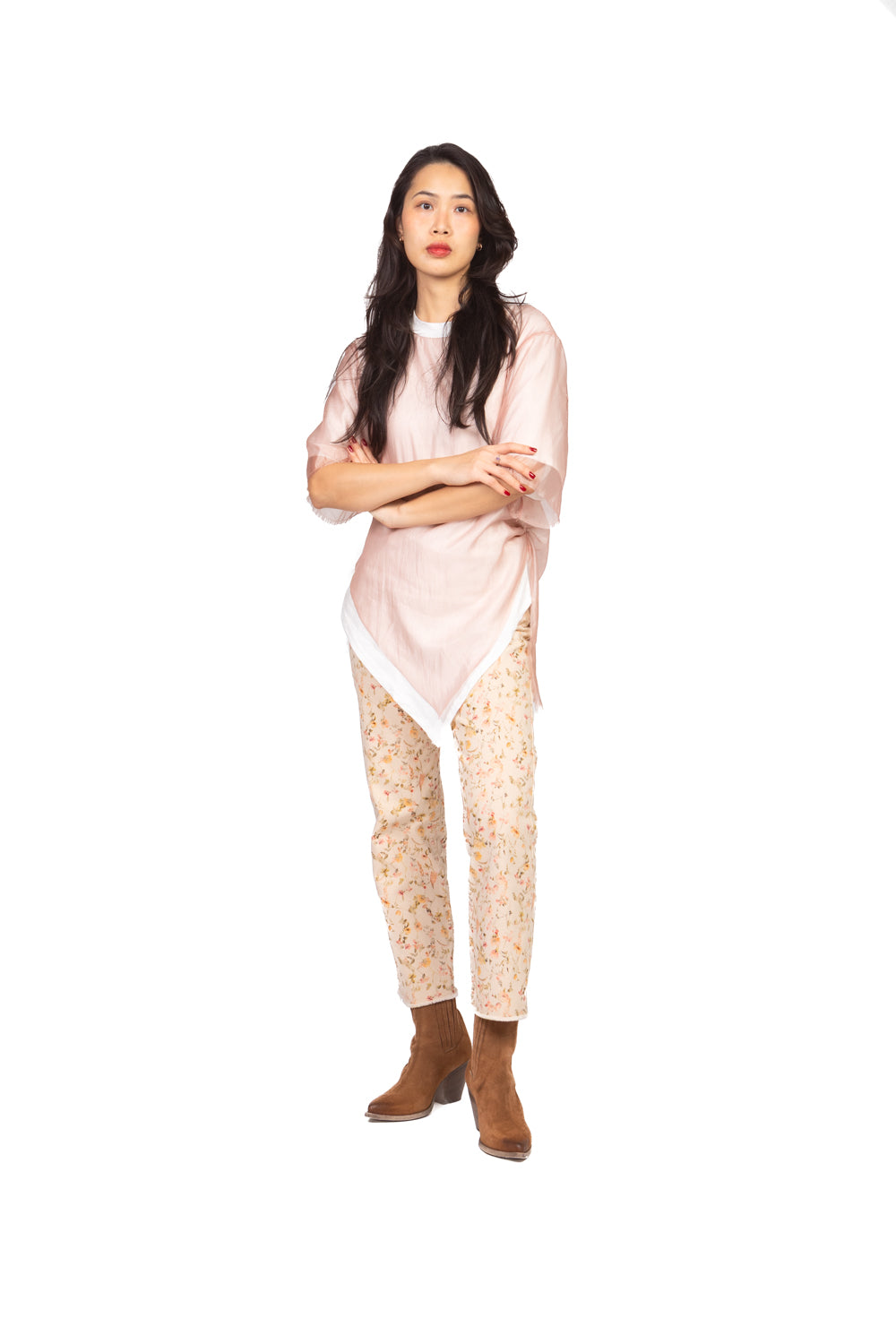 Tensione In - Jeans crop fantasia floreale Art. S26P703