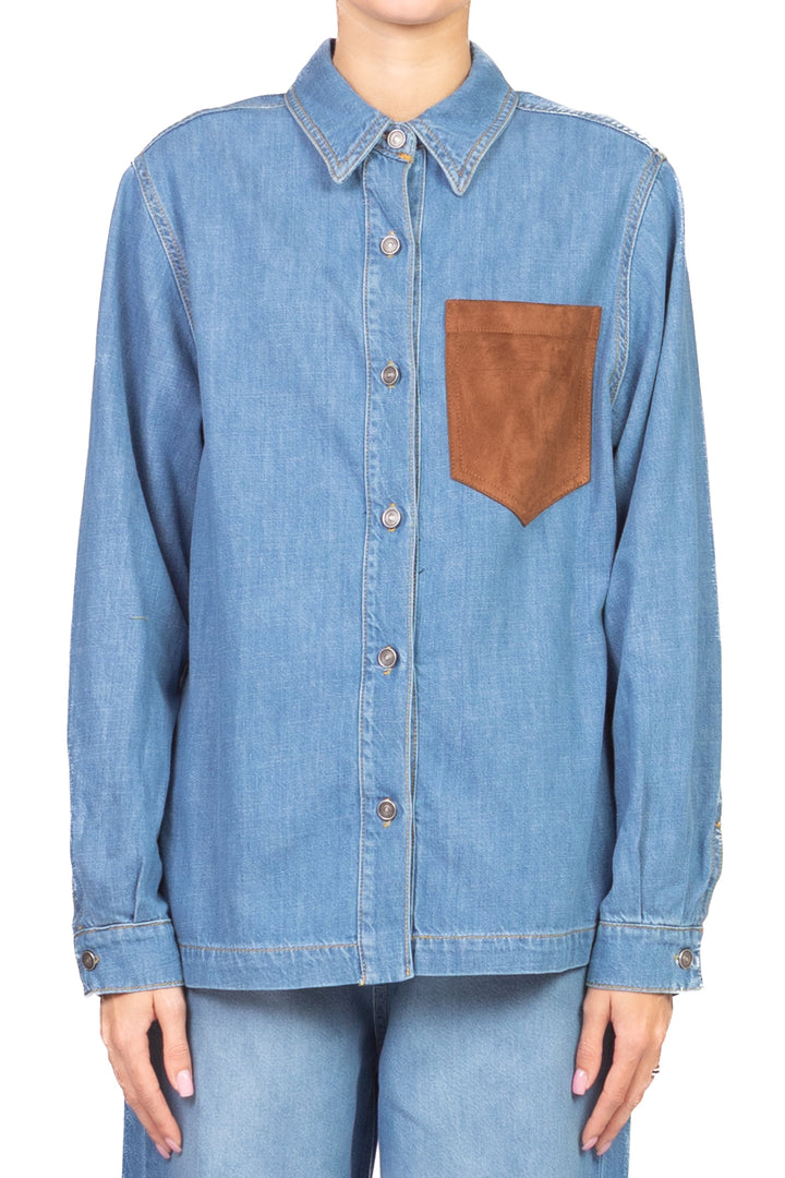 Tensione In - Camicia in denim taschino scamosciato Art. 7181J116W555